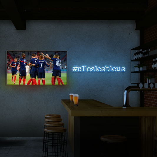 '#ALLEZLESBLEUS' - Letrero de neón LED