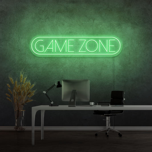 "GAME ZONE" - letreiro de néon LED