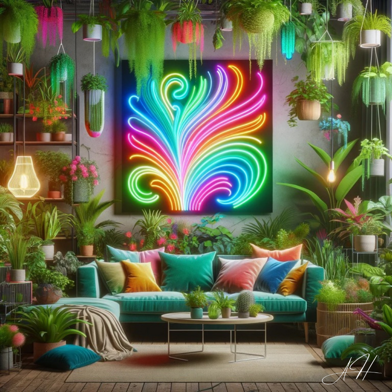 'Neon botanico astratto' - Insegna al neon a LED