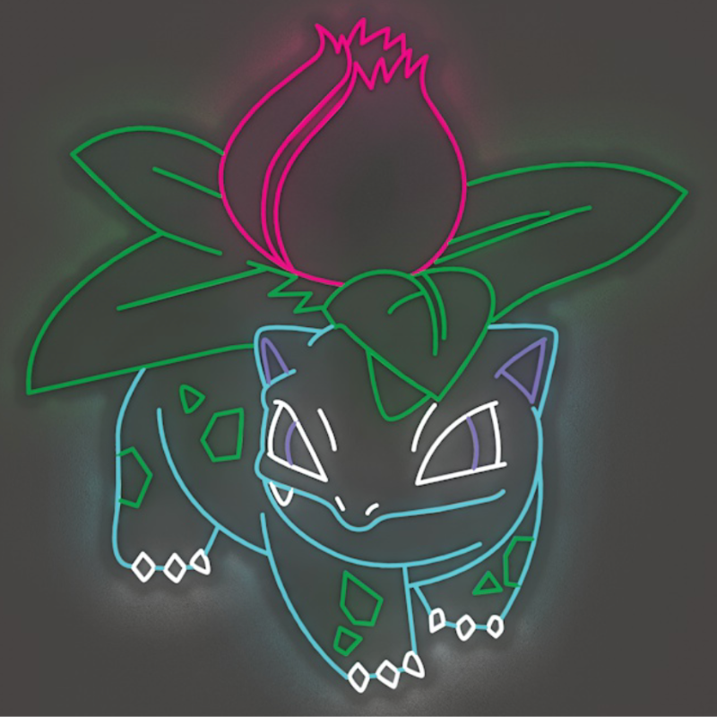 'Pokémon Grassaur' - letreiro de néon LED