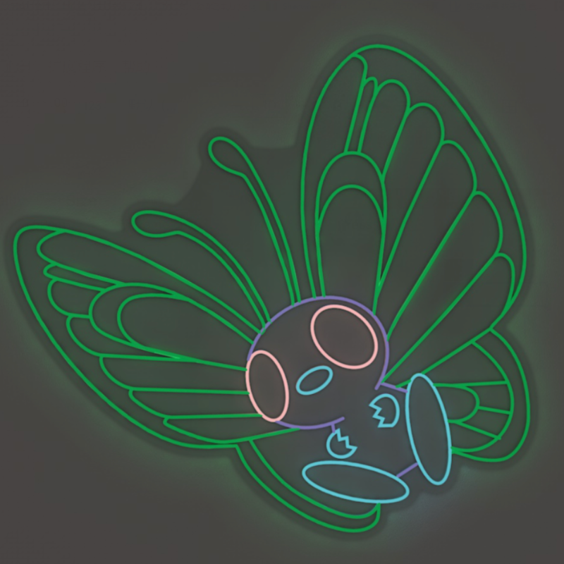 'Papilusion Pokemon' - LED neon sign