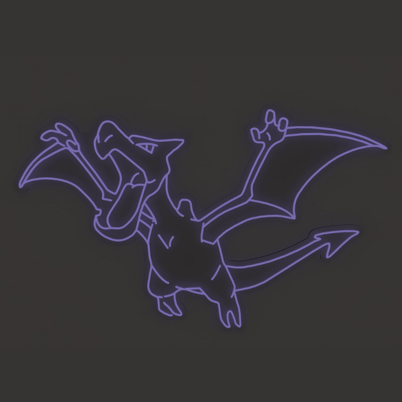 'Ptéra Pokemon' - signe en néon LED