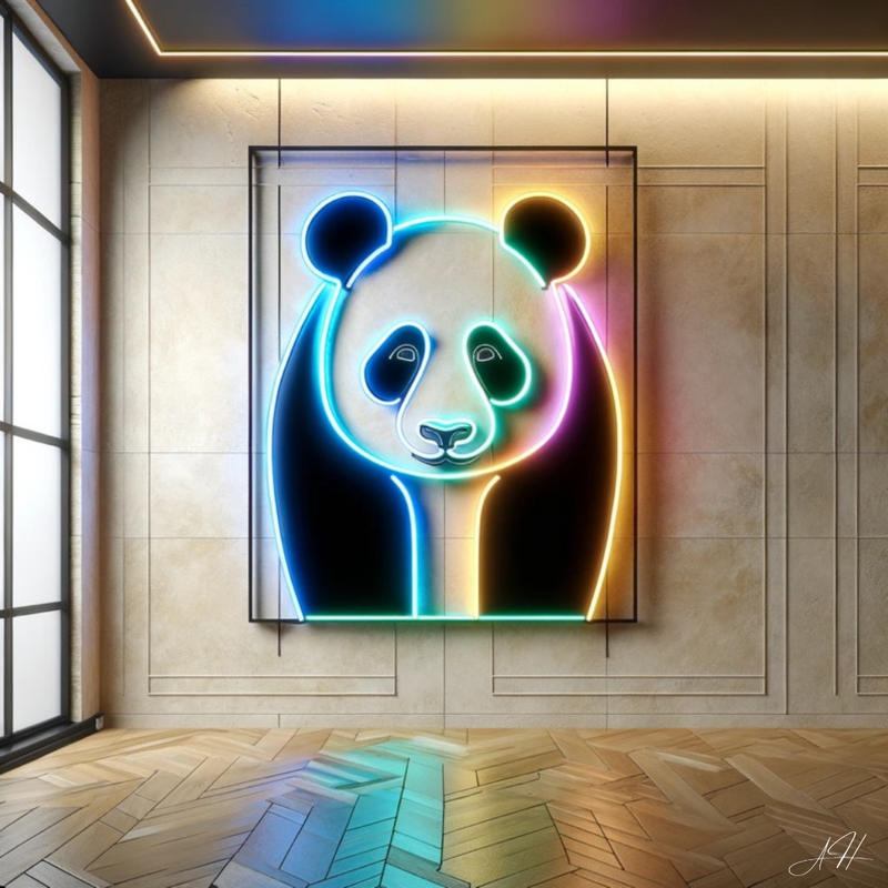 'Panda Géant ' - signe en néon LED