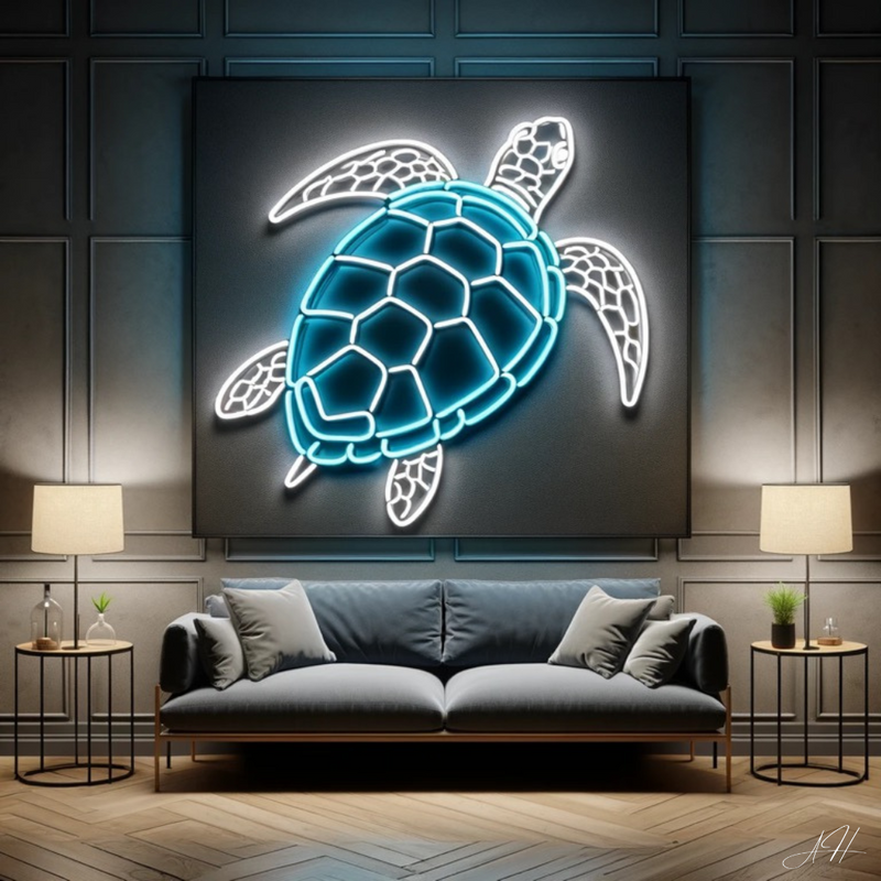 'Neon Serene Turtle' - Insegna al neon a LED