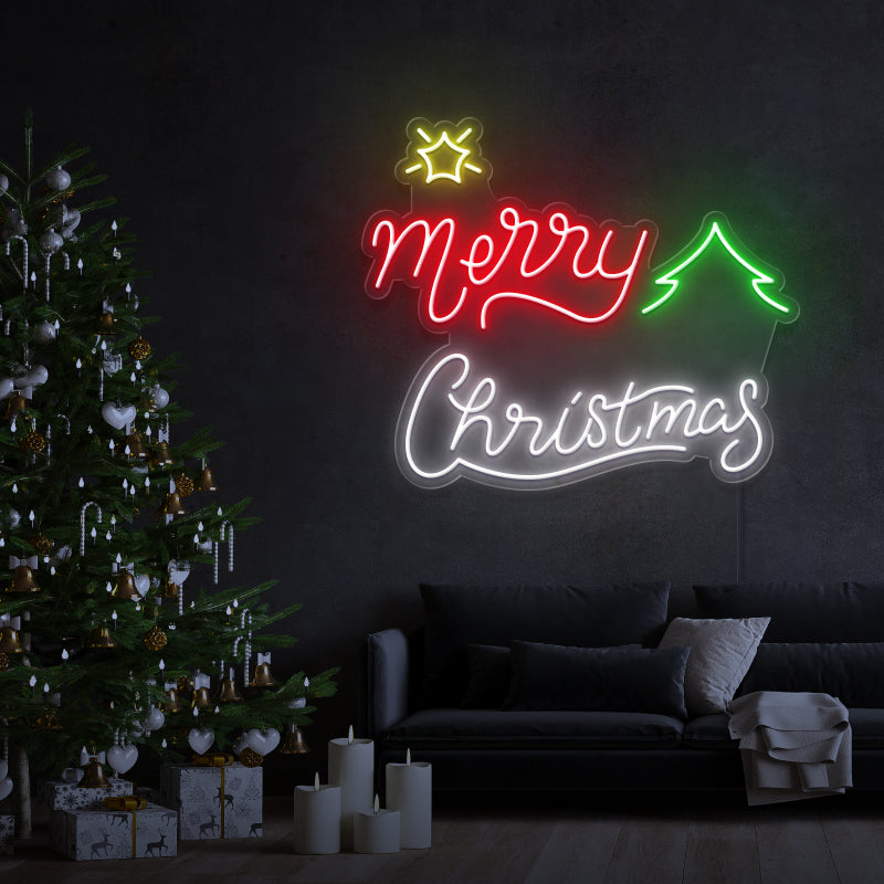 „Frohe Weihnachten“ – LED-Neonschild
