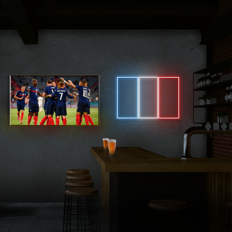 „Französische Flagge“ – LED-Leuchtreklame