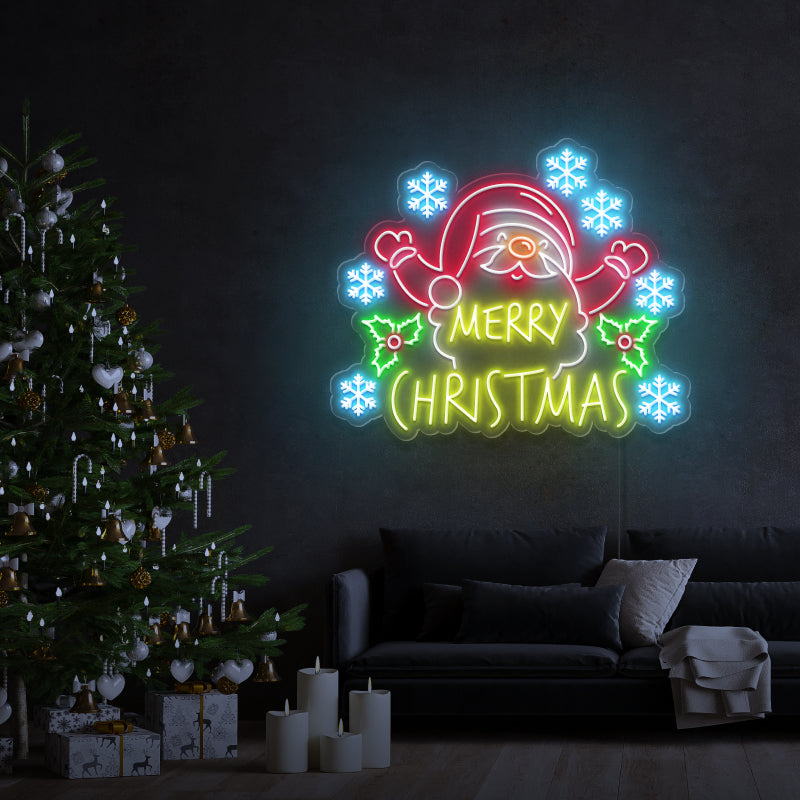 "Merry Christmas de Noël" - Signe en néon LED