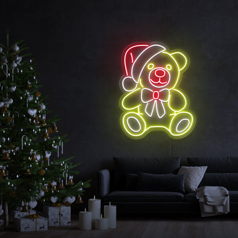 "Oso de Navidad" - letrero de neón LED