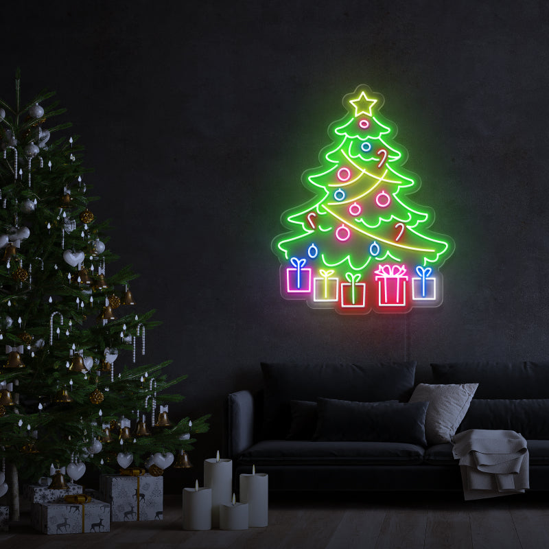 "Gran árbol de Navidad" - Letrero de neón LED