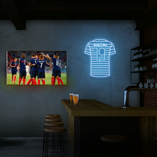 'Camiseta BENZEMA' - Letrero de neón LED