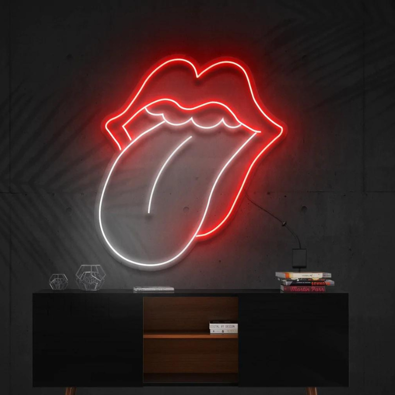 „Rolling Stones Language“ – LED-Neonschild
