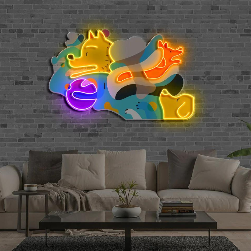 "CUCCIOLI PICASSSO" - Insegna al neon LED