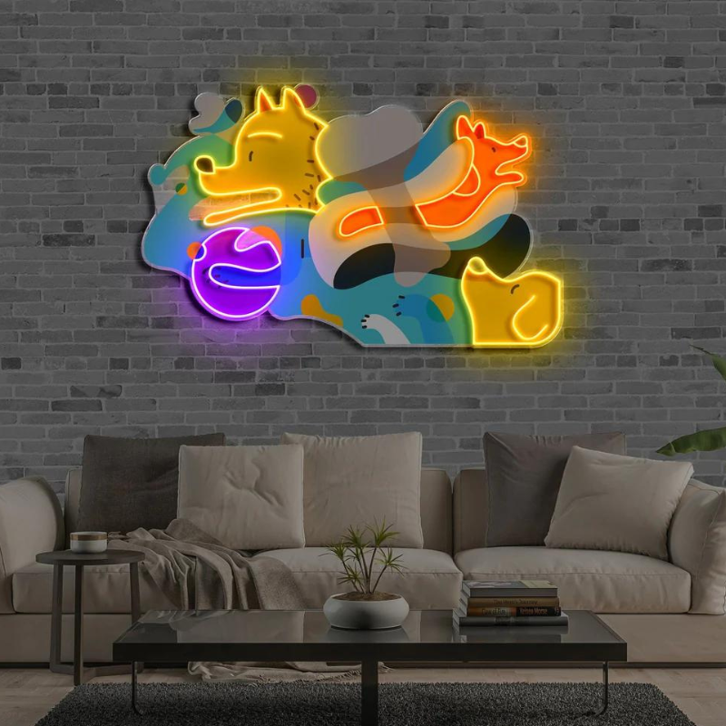 "PICASSSO PUPPIES" - LED Neon Sign