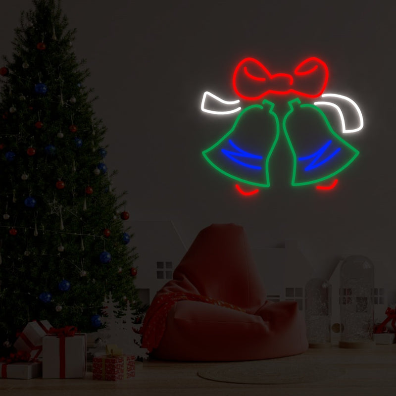 "Sinos de Natal" - letreiro de néon LED
