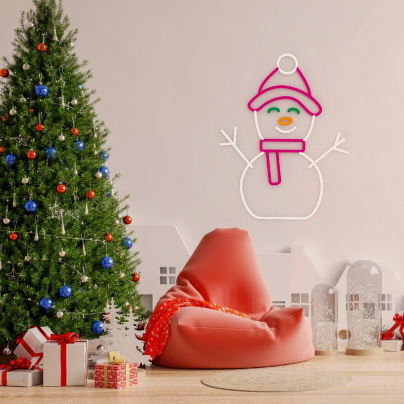 "Boneco de neve de Natal" - letreiro de néon LED