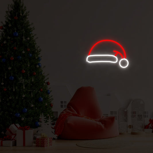 "Chapéu de Natal" - letreiro de néon LED