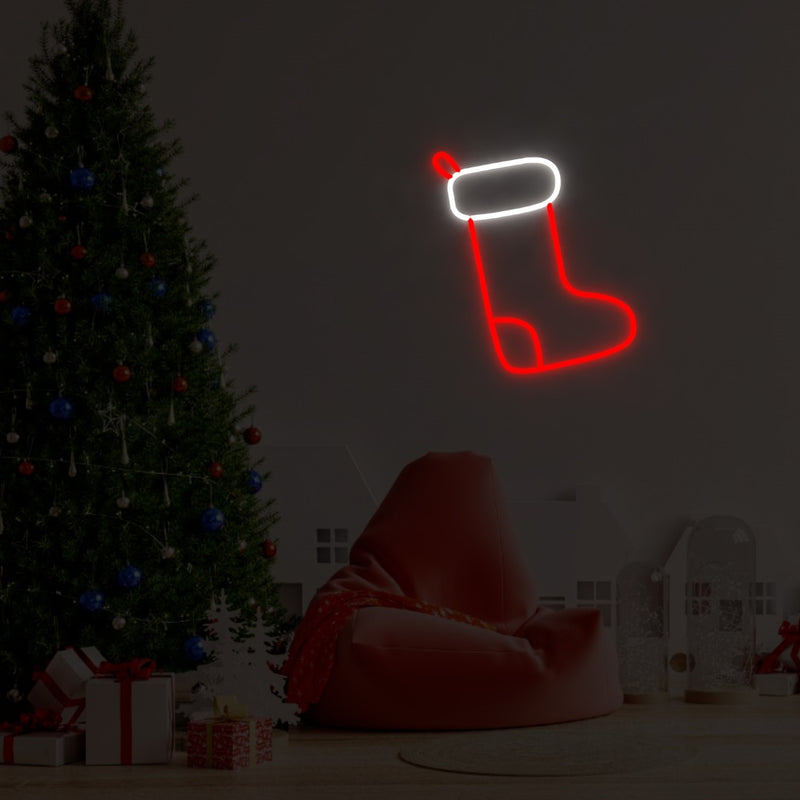 "Meia de Natal 2" - letreiro de néon LED