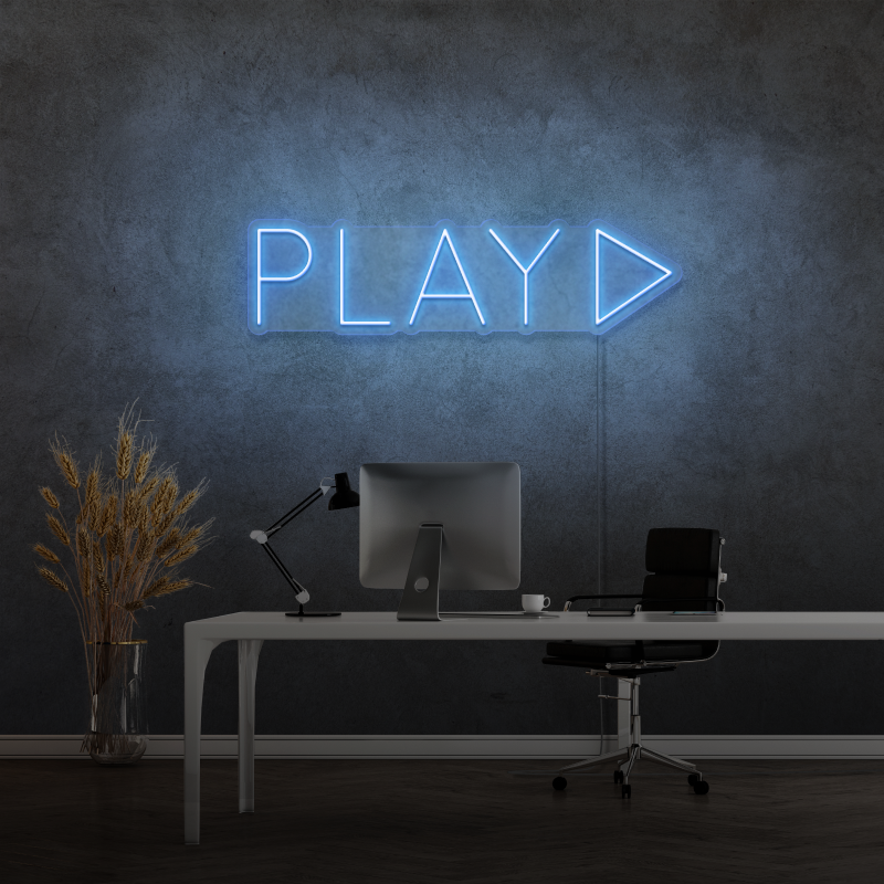 "PLAY" - letreiro de néon LED