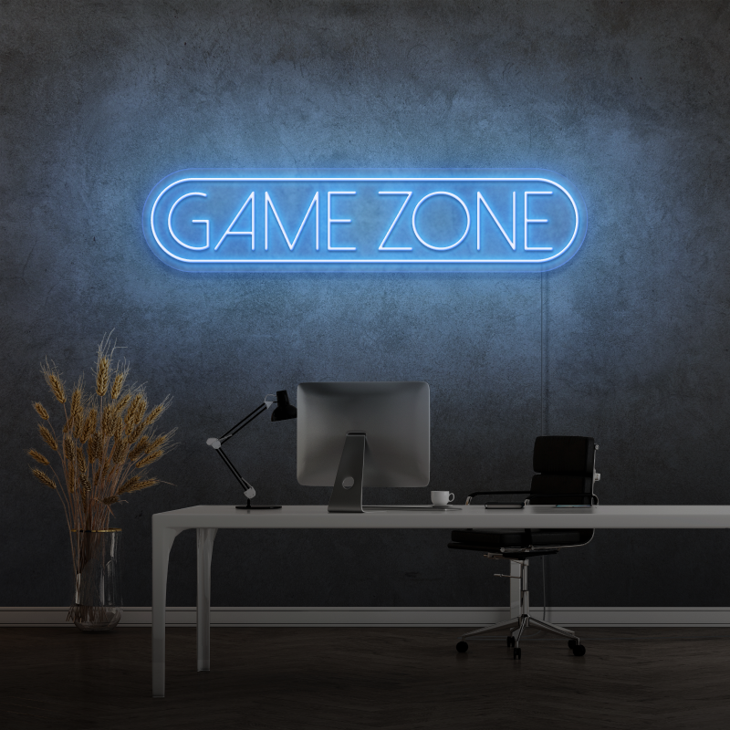 "GAME ZONE" - letreiro de néon LED