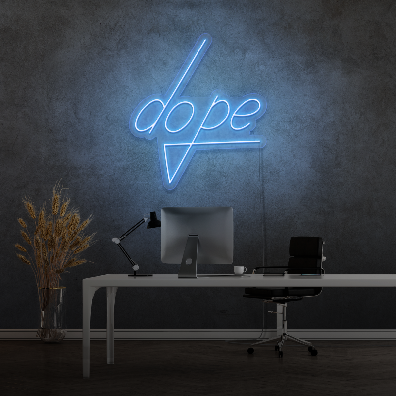 „DOPE“ – LED-Leuchtreklame