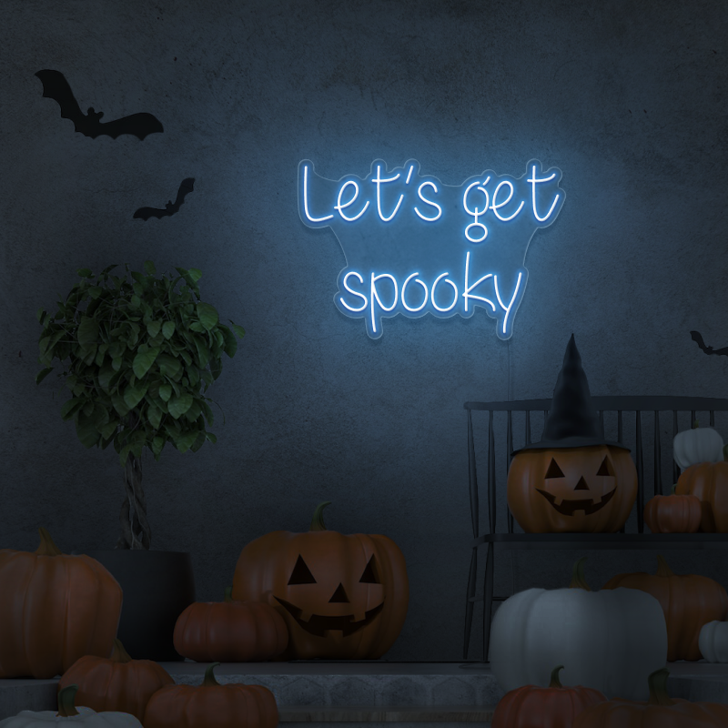 „Let's get Spooky“ – LED-Neonschild