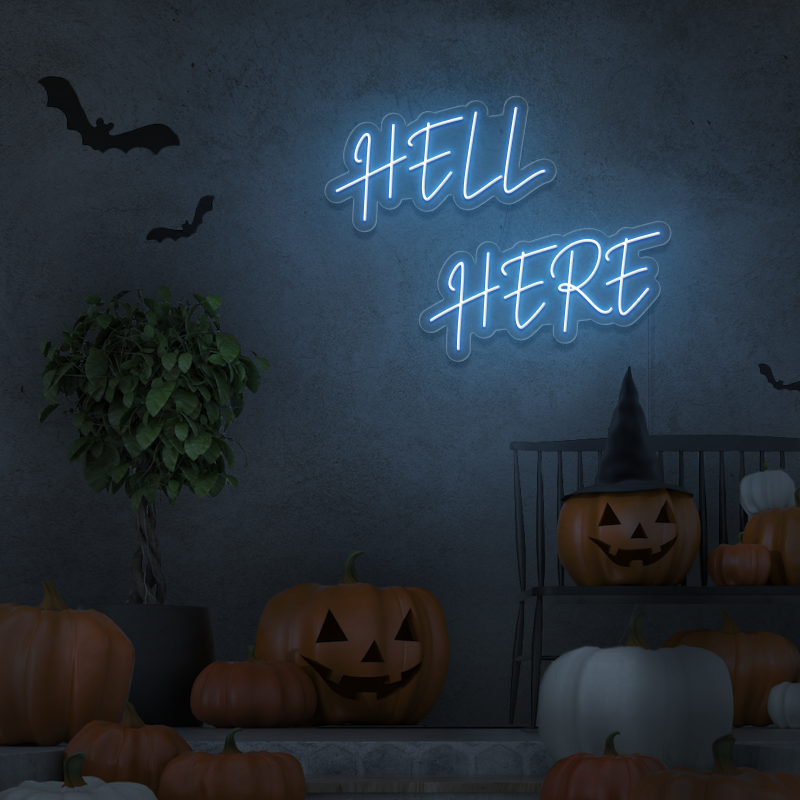 „Hell Here“ – LED-Neonschild