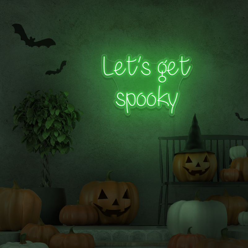 „Let's get Spooky“ – LED-Neonschild