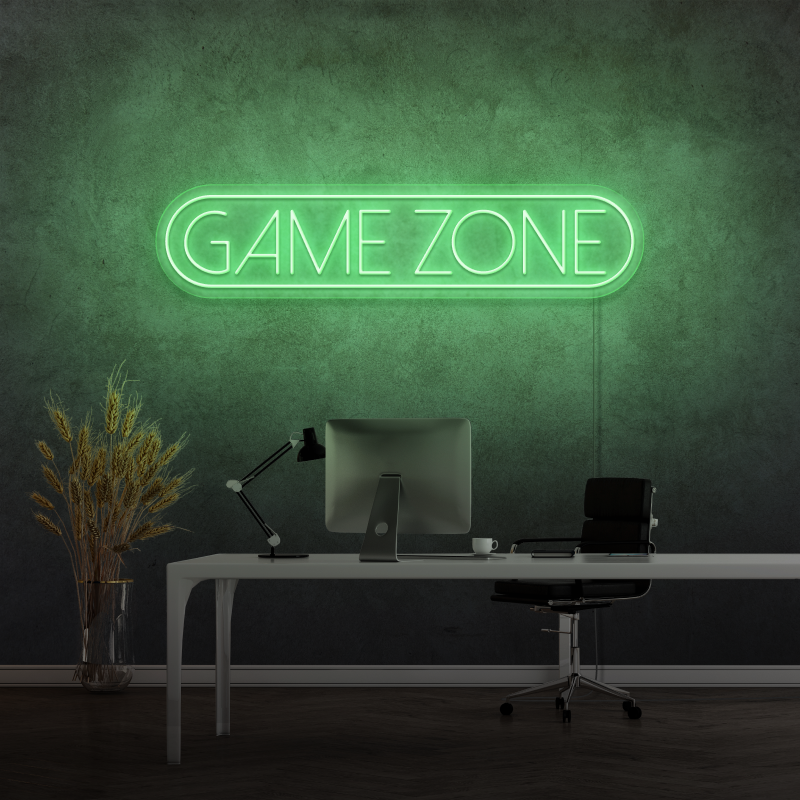 "GAME ZONE" - letreiro de néon LED