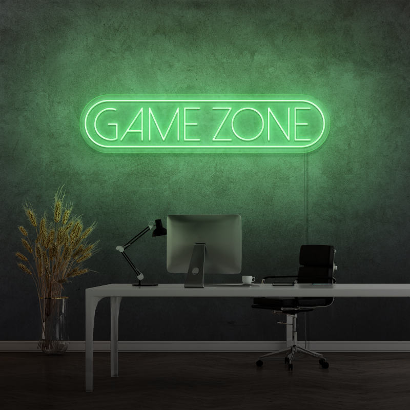 "GAME ZONE" - Signe en néon LED