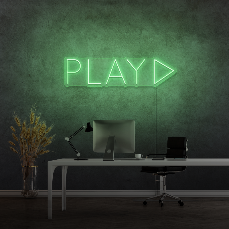 "PLAY" - letrero de neón LED