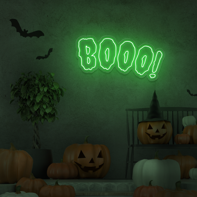 'BOOO!' - LED neon sign