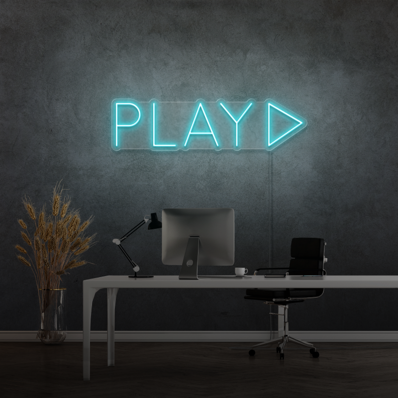 "PLAY" - letrero de neón LED