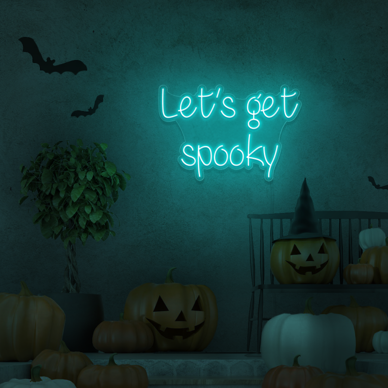 'Let's get Spooky' - scritta a LED al neon