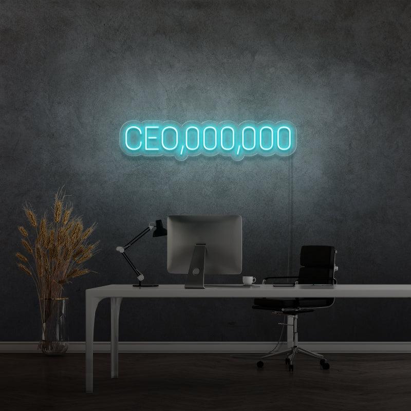 'CE0 000 000' - letreiro de néon LED