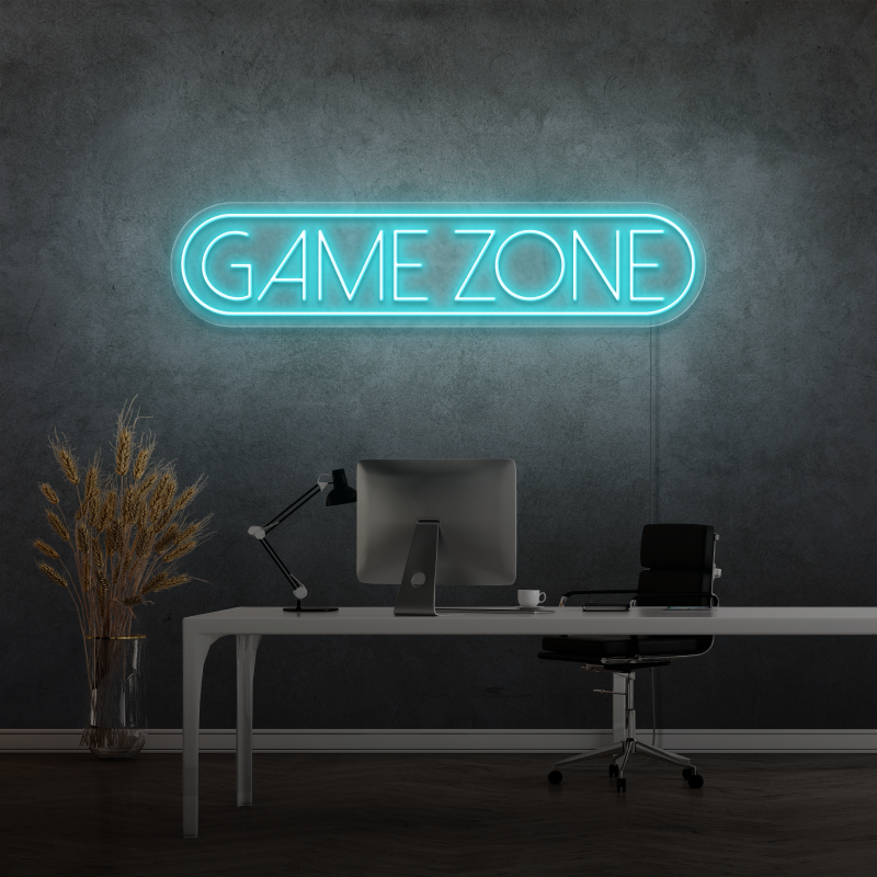 "GAME ZONE" - Signe en néon LED