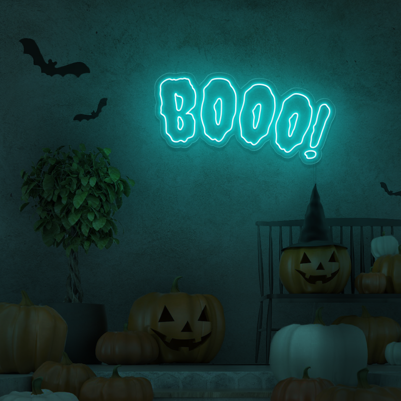 'BOOO!' - LED neon sign