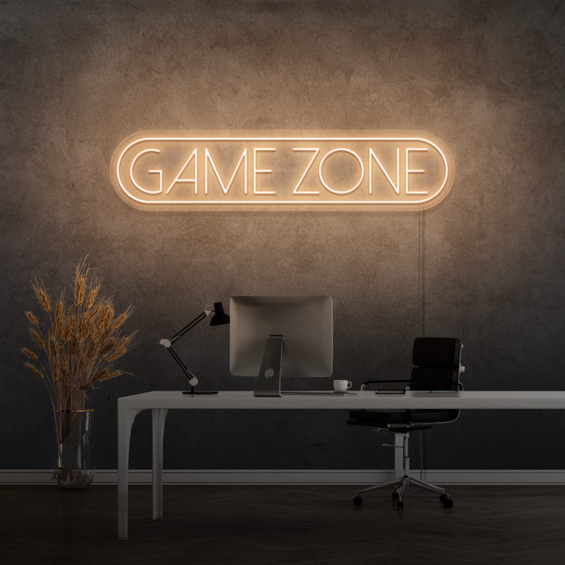 "GAME ZONE" - Signe en néon LED