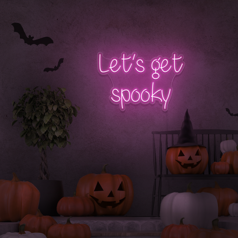 'Let's get Spooky' - signe en néon LED