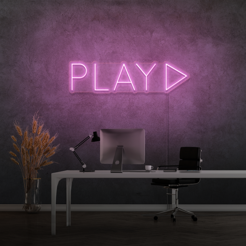 "PLAY" - letrero de neón LED