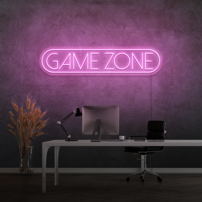 "GAME ZONE" - Signe en néon LED