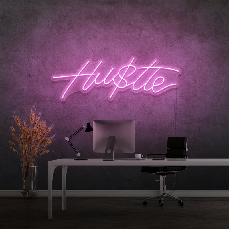 'HUSTLE' - letreiro de néon LED