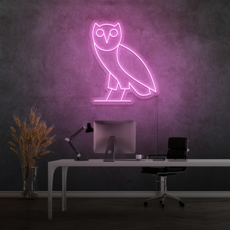 "OWLS" - letreiro de néon LED