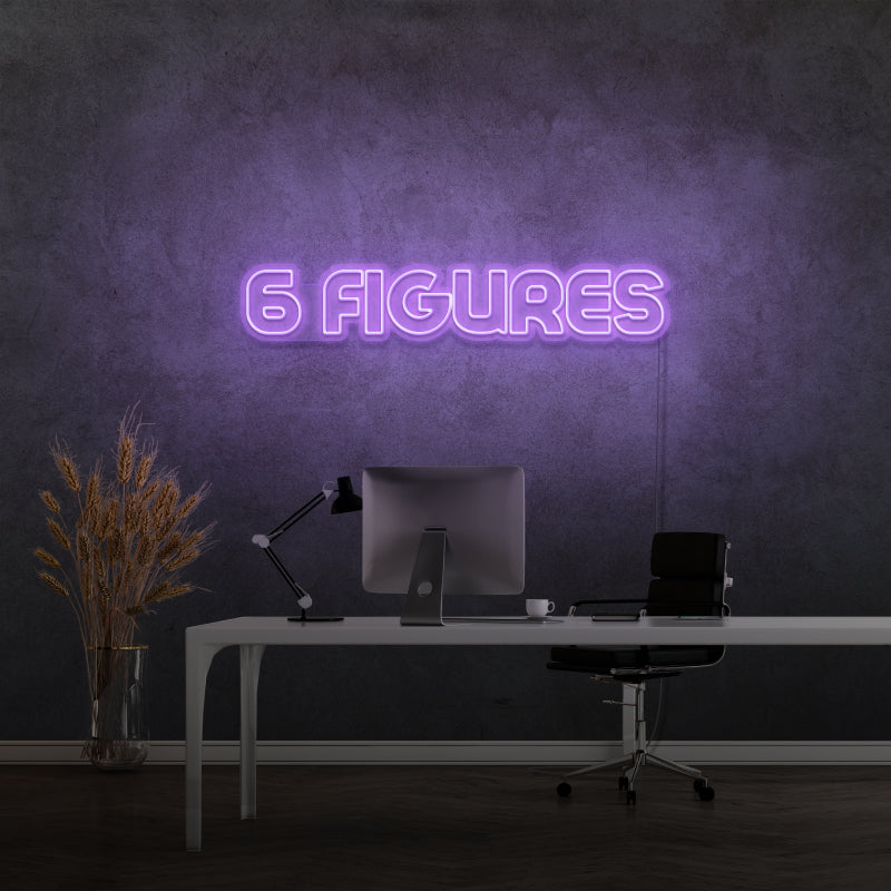 '6 FIGURES' - signe en néon LED