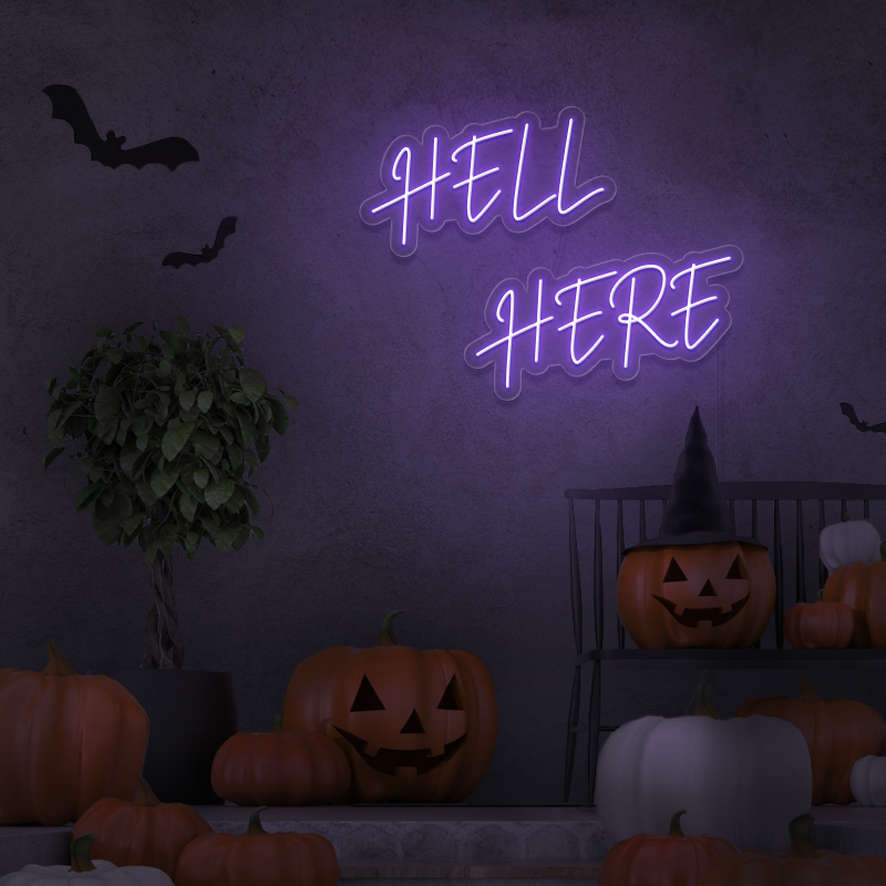 „Hell Here“ – LED-Neonschild