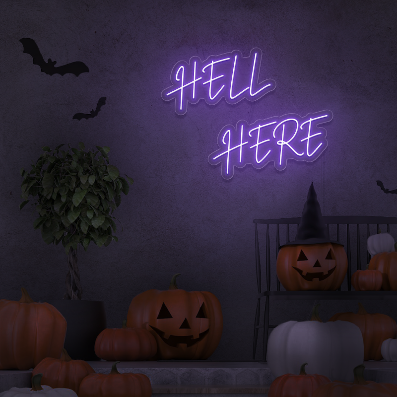 'Hell Here' - segnaletica a LED al neon