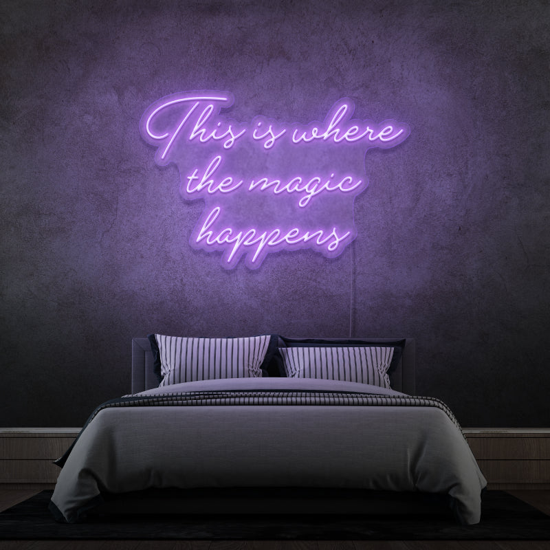 „THIS IS WHERE THE MAGIC HAPPENS“ – LED-Neonschild