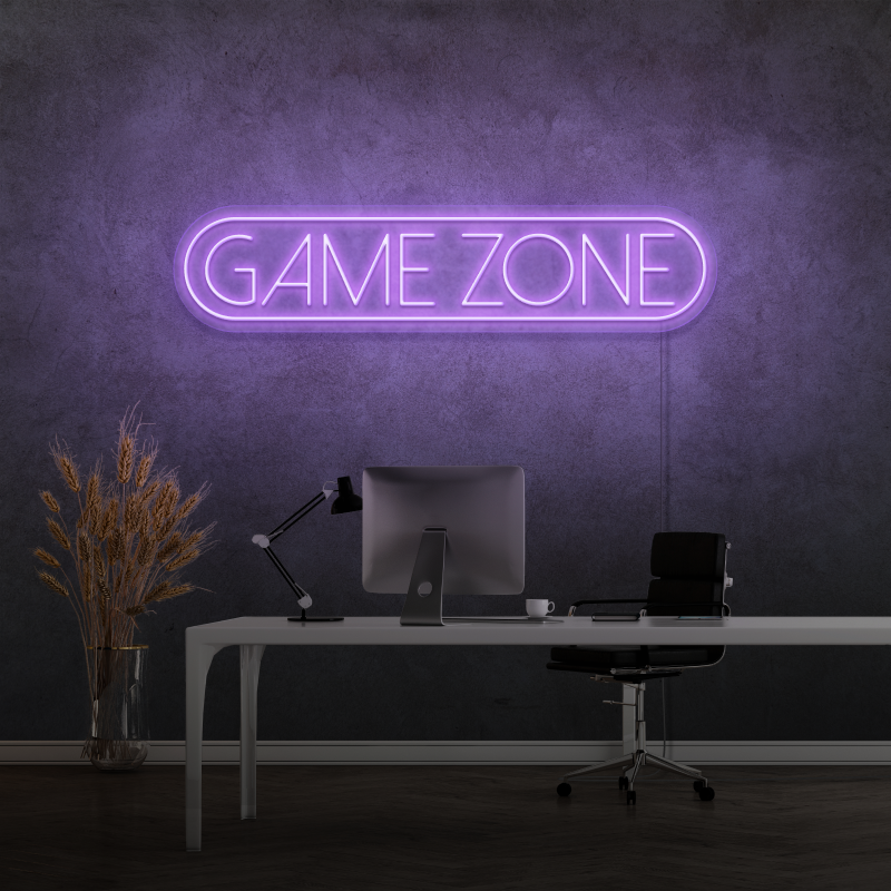 "GAME ZONE" - letreiro de néon LED