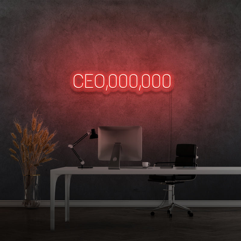 'CE0 000 000' - letreiro de néon LED