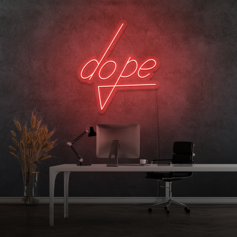 „DOPE“ – LED-Leuchtreklame