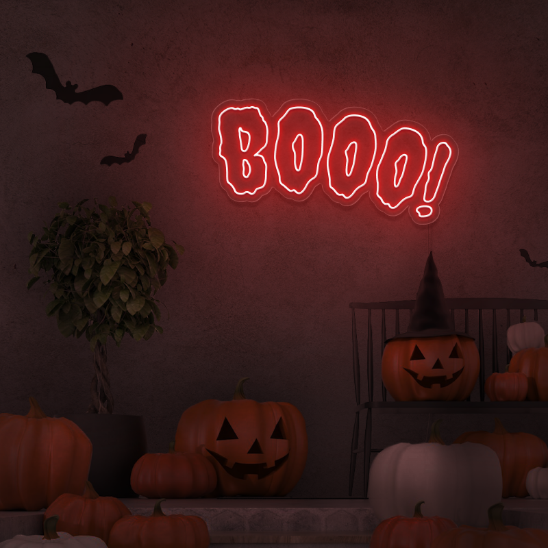 'BOOO!' - LED neon sign